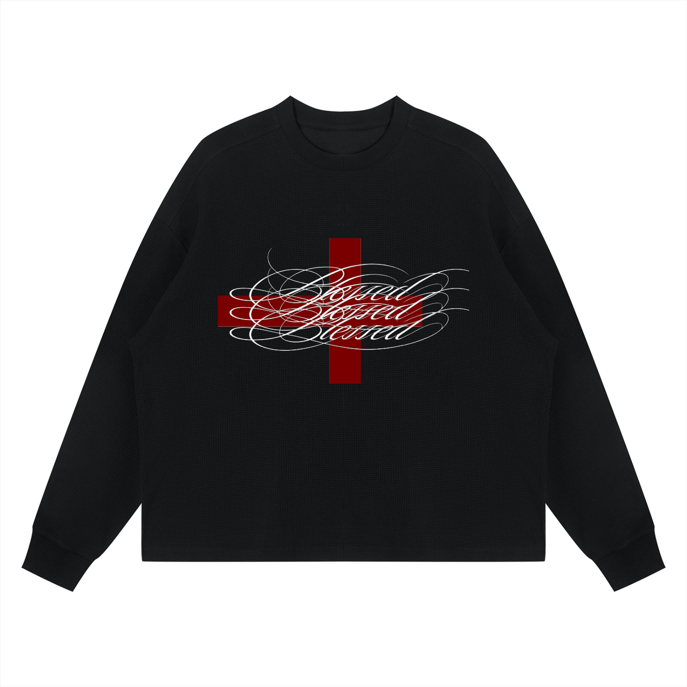 Blessed Waffle Boxy Long Sleeve