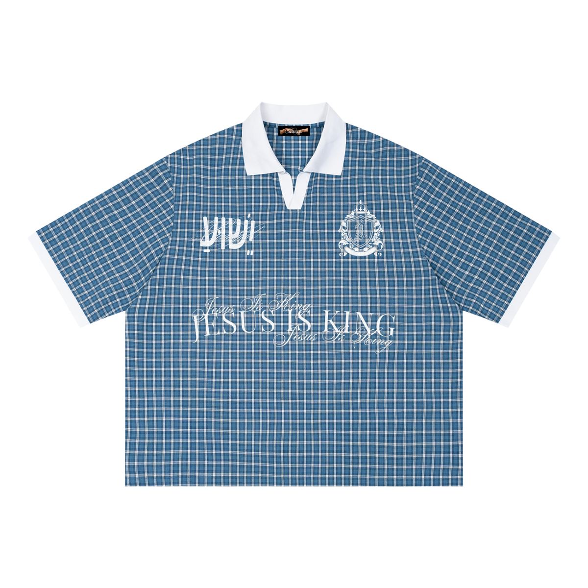 "Beautiful YHWH" Boxy Plaid Polo Shirt