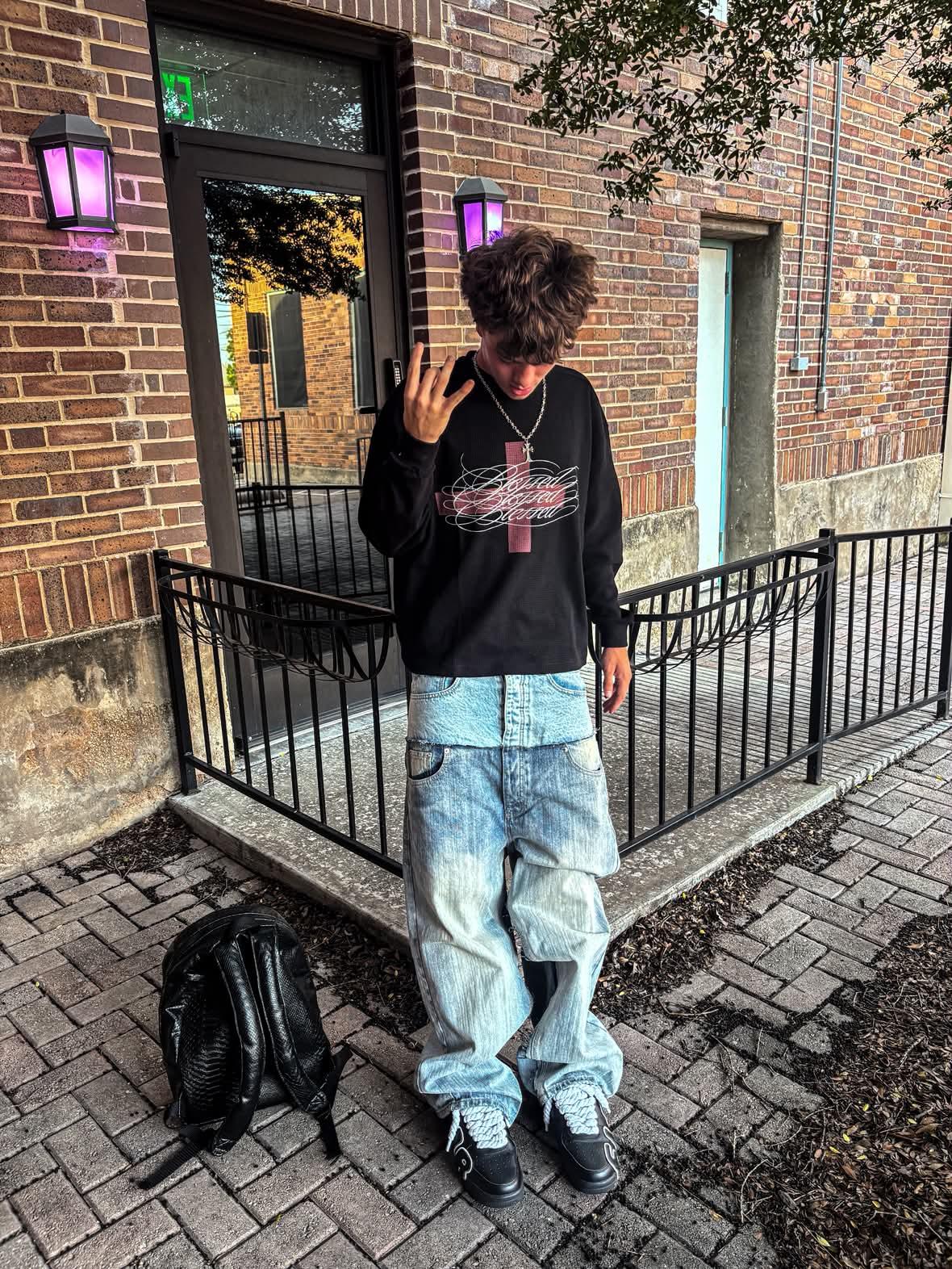 Blessed Waffle Boxy Long Sleeve